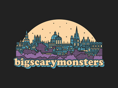 Big Scary Monsters Oxford Skyline big scary monsters city label oxford record skyline stars t shirt