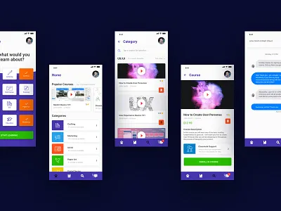 Online Course Concept app courses education interface mobile online ui user ux web