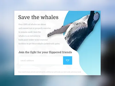 Daily UI Challenge 1 blue ui ui design ui design challenge user experience ux ux design web web design web design whale