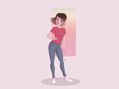 Self-portrait digital painting drawing girl illustration people portrait