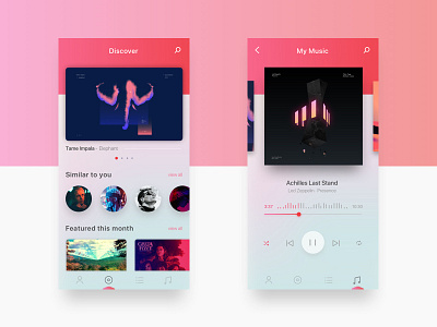 Music App app blur clean detail illustration interface minimal mobile modern music ui visual