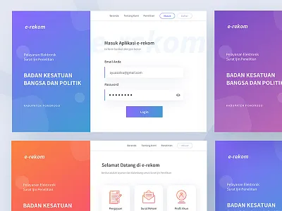 E-Rekom Bakesbang bakesbang colorfull dashboard login ponorogo surat ijin surat rekomendasi ui website