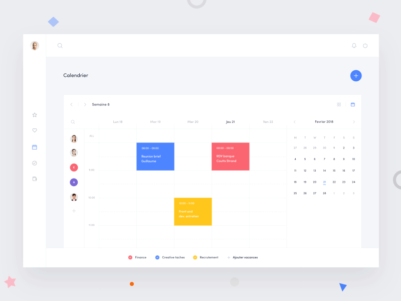 Holiday calendar widget by Gregoire Vella on Dribbble