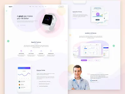 Appart - App Landing Page - 2 designer minimal designinspire ui uidesign uidesigner uidesignideas user experience user interface uxdesign webdesign webdesigner websites