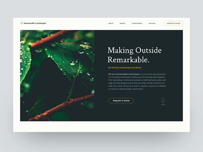 Landscape Website design home landing landscape nature page plants ui ux website