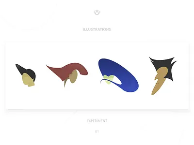 Illustrations - Initial Exploring color experiment face illustration style vector