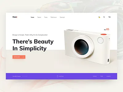 Header Style V4 404 camera colors gradient minimal photography portfolio profile simple subscribe template typography