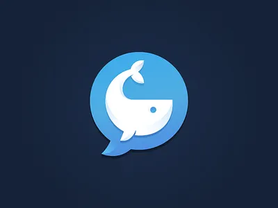 Whale Reports Logo blue bubble fin fish mammal ocean sea speech swim whale