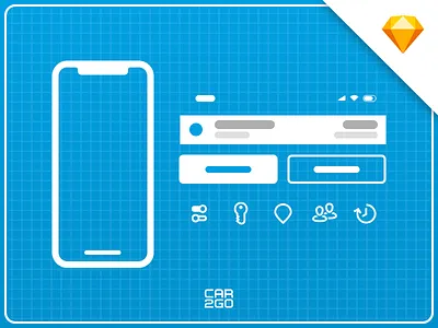💎 car2go Sketch library app car2go carsharing library mobile sketch ui kit