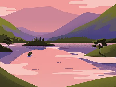 Outlander – label Illustration beer brewery label landscape packaging product scotland texture vector view