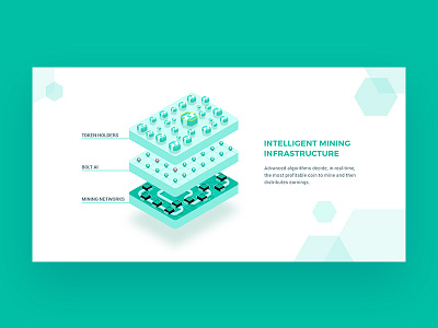 Blockchain illustration banner bitcoin crypto ico illustration isometric ui design ux design web design