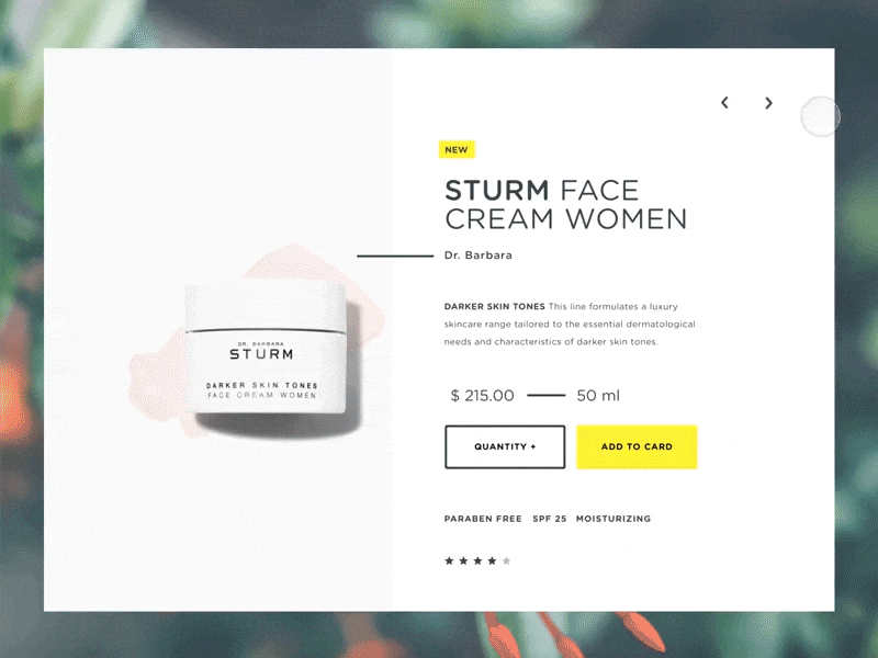 Beauty - transition between products animation beauty ecommerce principle product details ui ux web design webdesign