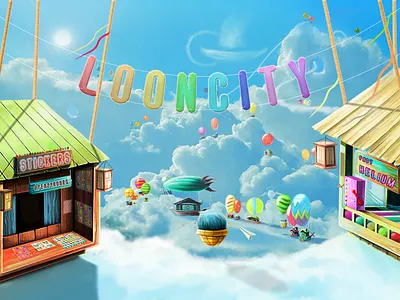 Looncity animation character city cloud devi digitalart illustration illustrator stickers