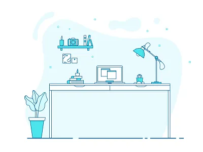 Working Space computer desk late macbook time work workspace