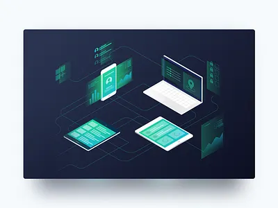 Isometric Devices device management devices illustration isometric product design ui user interface ux web design