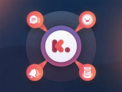 Kidio Product Wheel alerts circle digital product feed glow gradient messaging product wheel smile wheel