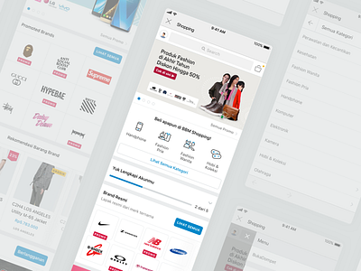 New BBM Shopping Sneak Peek app bbm blue card ecommerce flat home homepage icon minimal mobile redesign search section shopping slider web