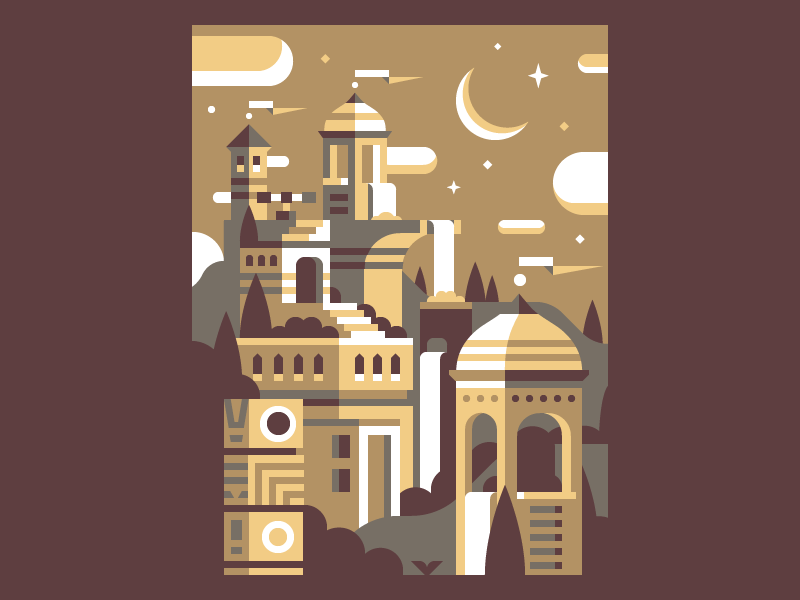 Fortress (Monument Valley) - Discord Office Divider castle flag fortress game monument valley mountain puzzle tower tree