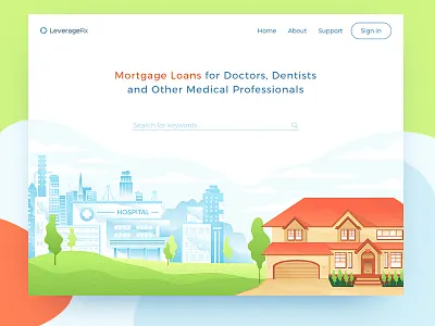 Illustration for landing page garden hospital illustration landing nature page web