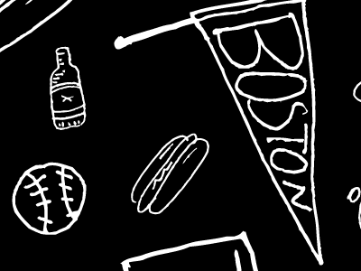 Opening Day baseball design drawing flat grunge handwritten typography