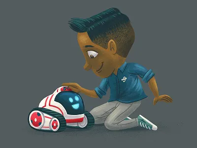 A boy and his rover boy character design children illustration kids robot