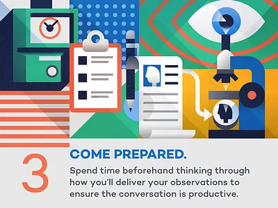 Come prepared - infographic element affinity design flat geometric geometry grain illustration like shapes