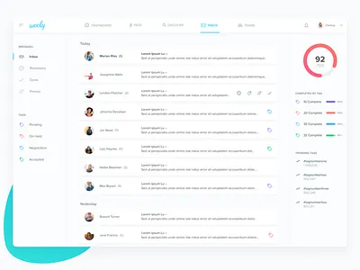 Social Influencer Inbox Design app clean desktop inbox ui user interface web app