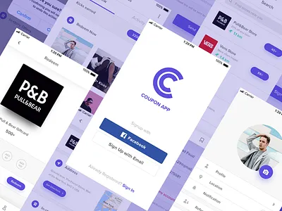 Coupon App - All Screen app card e commerce gift ios product promo shop store ui ux wallet