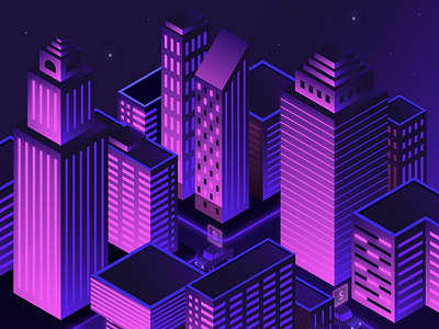 AC Isometric City city city scene crypto cryptocurrency futuristic city gradient illustration isometric isometric city neon