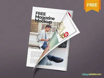 Free Magazine Mockup PSD ad advertisement brochure catalog free freebie magazine mockup photoshop psd
