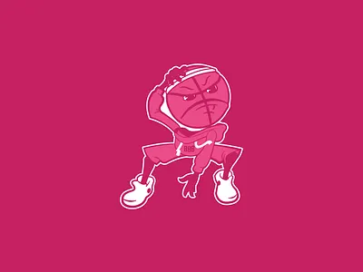 Dribbble Mascot Sticker basketball dribbble mule pack pink playoff sticker