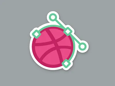 Dribbble sticker dribbbble nods playoff sticker stickermule vector