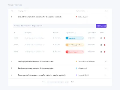 Approval page approval page design dropdown options table ui design ux