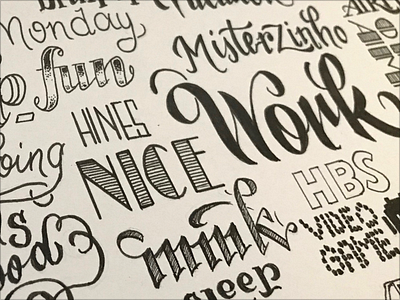 Anniversary Lettering hand drawn inked lettering