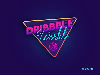 Dribbble World Retro Sticker badge dribbble illustration patch retro sticker stickermule typography