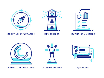 Business Analytic Icon blue business analytic chess compass filled line folder icon lighthouse magicball purple relaod statistic