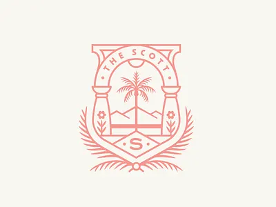 The Scott Resort Identity - 2 arizona branding crest design hotel identity illustration logo los angeles palm rinker the scott