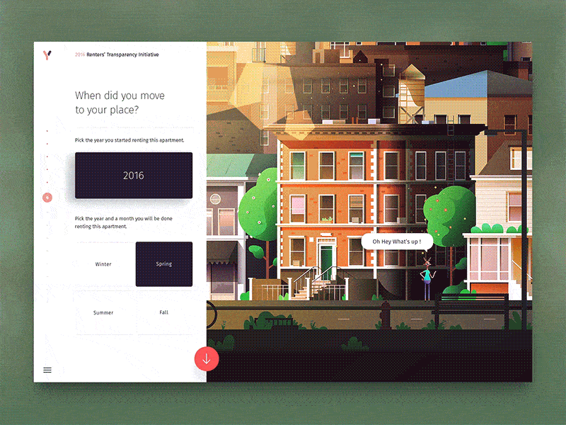 Yomes - Renters Transparency Initiative fall form illustration interactive questionnaire seasons spring step summer vector web winter