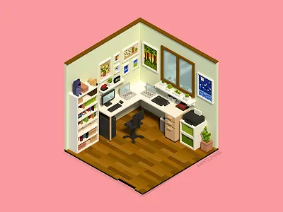MagicaVoxel Room #2 3d design interior isometric magicavoxel voxel
