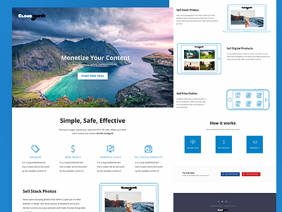 Cloudgunk cloud landing page sharing storage