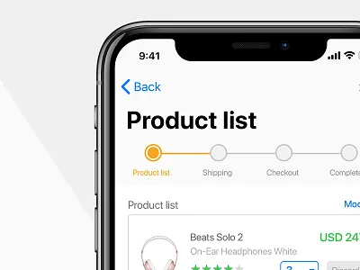 Product list 2d design ios iphone x design product list ui user interface ux