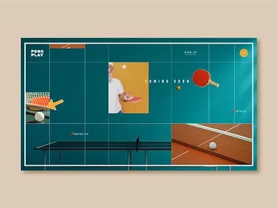 Pingpong color grid lines logo ping pong playful sports structure typography vintage web