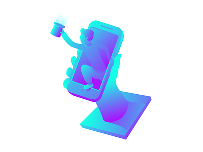 Optimoose #1 adobe illustrator blue cyan gradient illustration vector vibrant