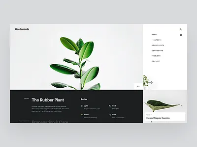 Gardenerds blog clean design grid interior landing minimal plants ui ux web website