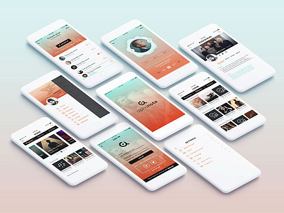 Mobile interface Rebranding app entertainment gradient media mobile music music player player streaming ui waves