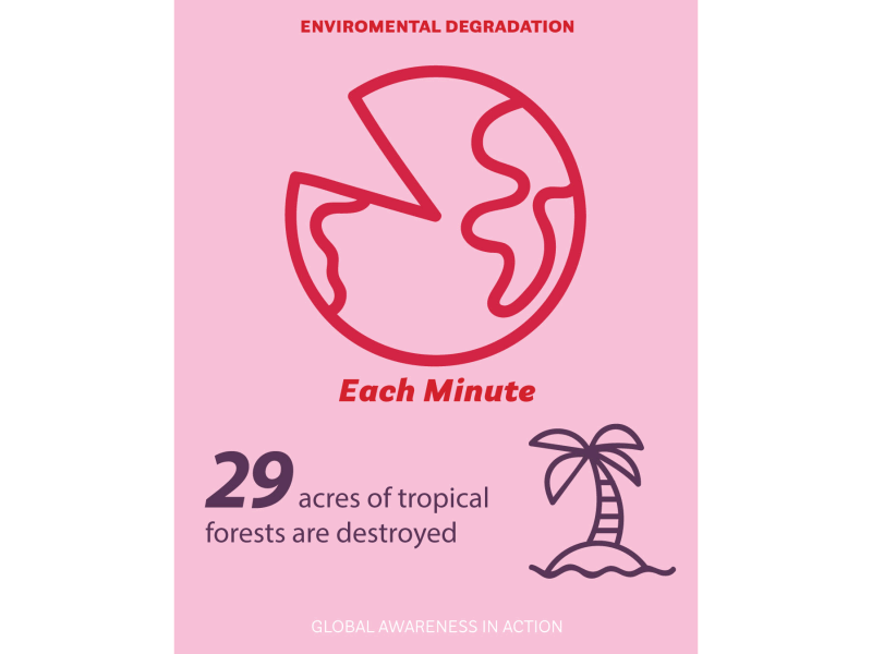 Environmental Degradation Infographic earth icons infographic social time