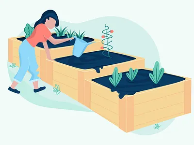 Springtime Gardening gardening illustration outdoors plants spring vector vegetable garden