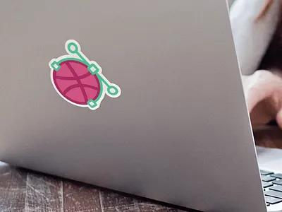 visualize it | my dribbble sticker submission mock up dribbble laptop mock up playoff stickermule visualize