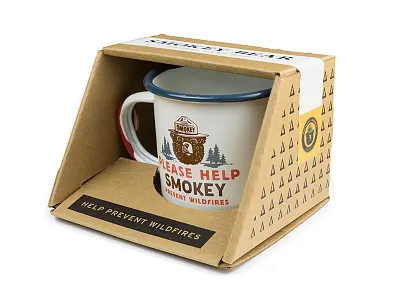 Smokey Bear Mug anniversary bear enamel forest service mug packaging prevent wildfires printed rei smokey sticker the landmark project