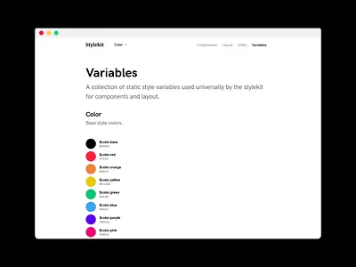 WIP - Stylekit Variables interface layout light minimal simple styleguide stylekit ui